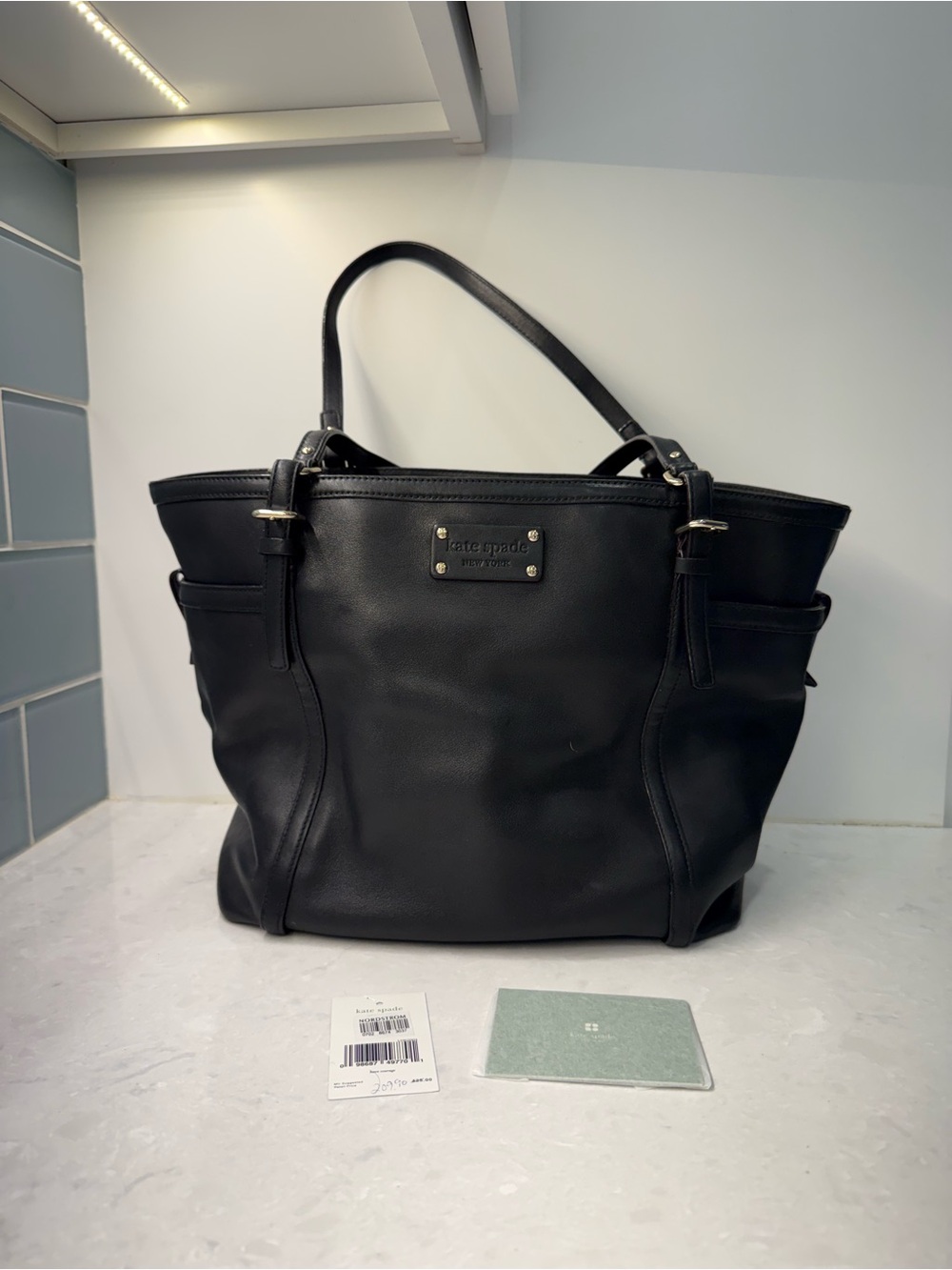 Kate Spade Clementine Park Slope PXRU1110 Black Leather Tote Shoulder Bag